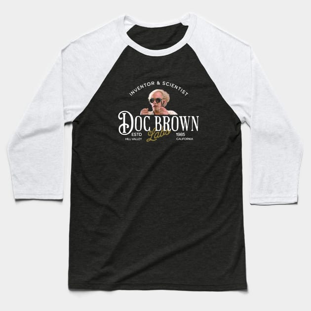 Doc Brown Labs - Inventor & Scientist Est. 1985 Baseball T-Shirt by BodinStreet